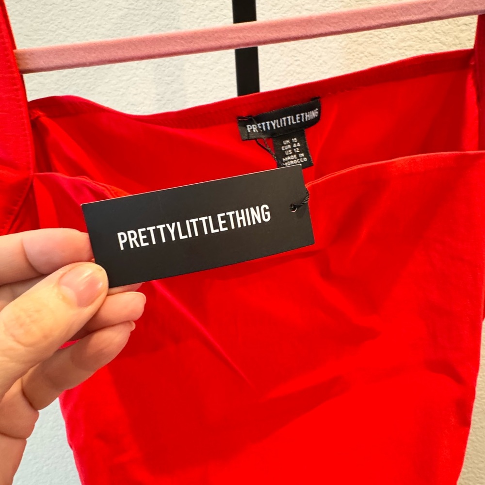 NWT PrettyLittleThing Vibrant Red Maxi Dress - Picture 4 of 9